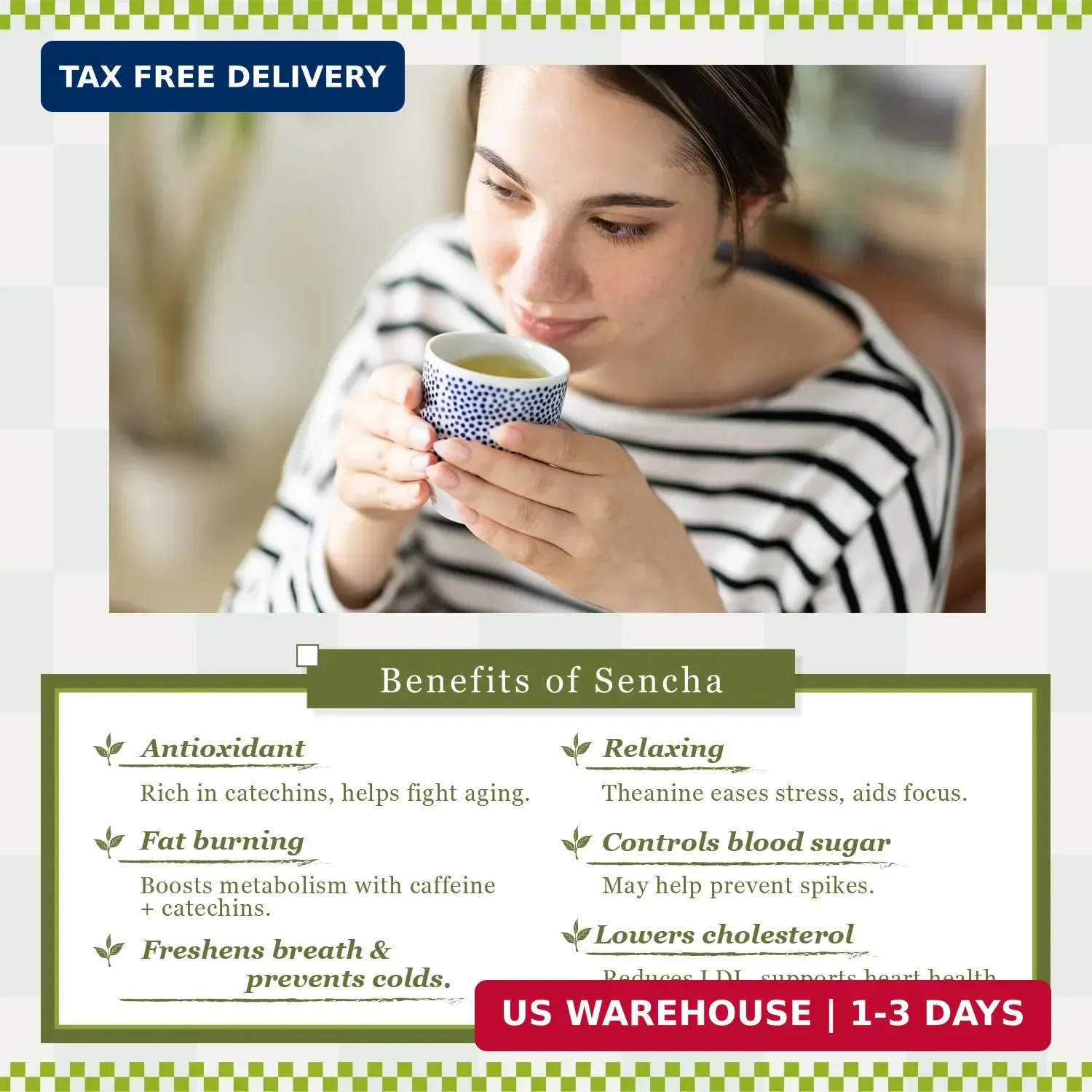 Sencha Green Tea – Organic Japanese Green Tea Loose Leaf, 80g Organic Loose Leaf