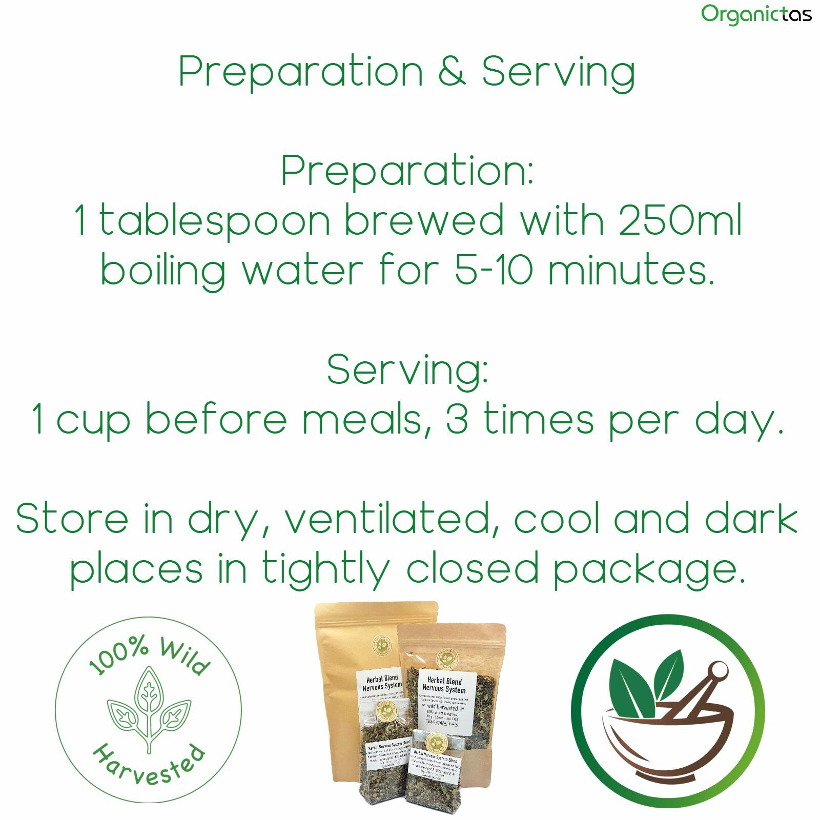Organic Herbal Tea Blend for Nervous System Health Anti-Stress Insomnia Anxiety
