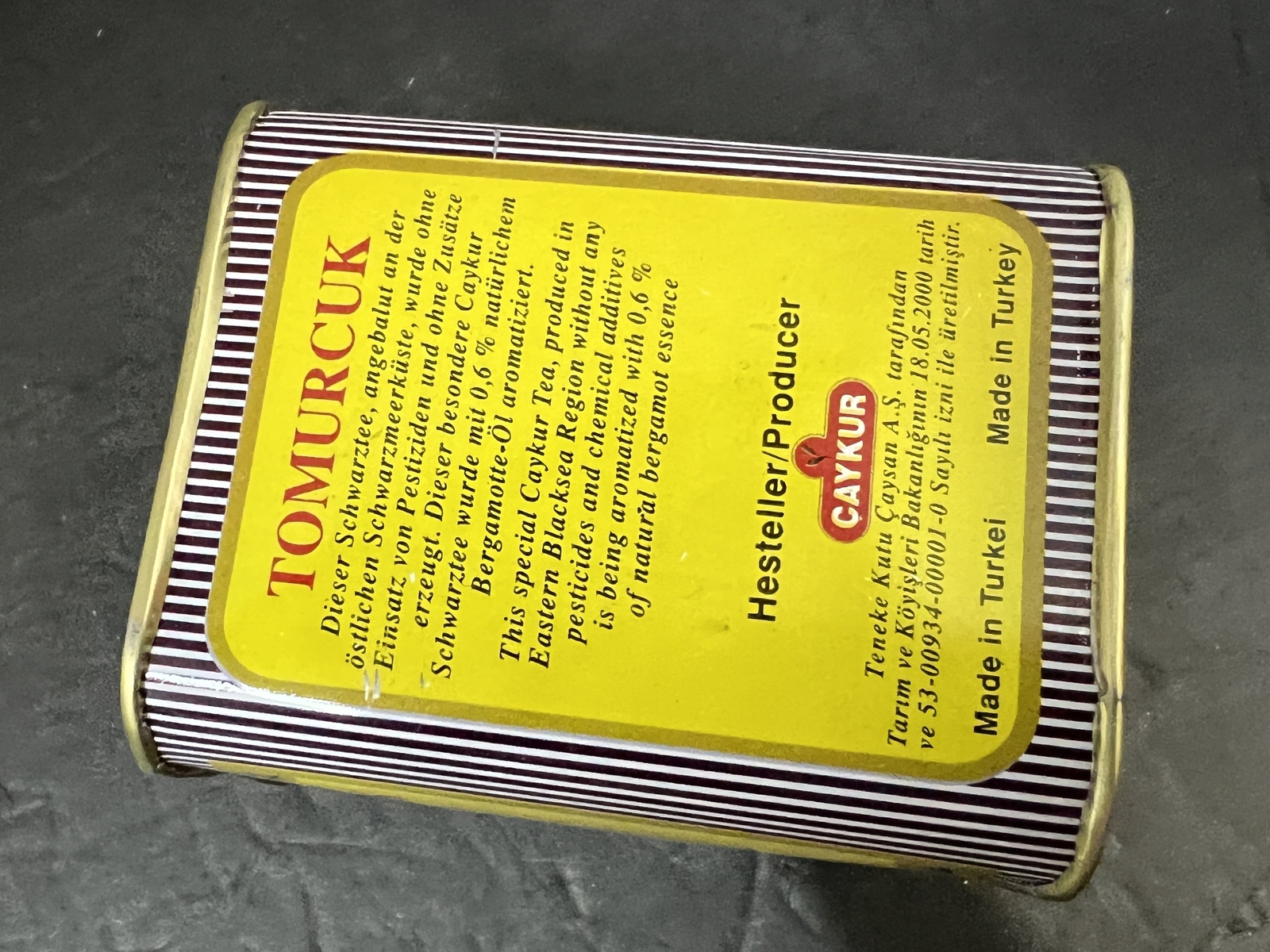 Caykur Turkish Tomurcuk Earl Grey Tea 125g Tinplate Canister