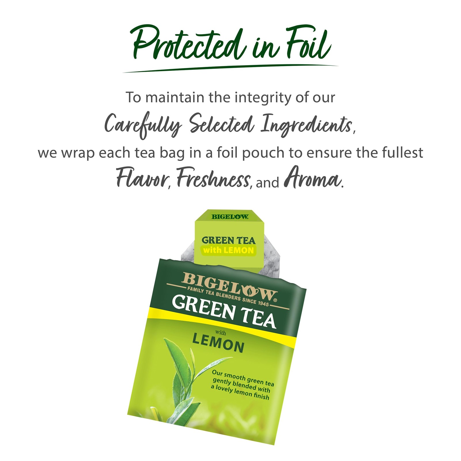 Bigelow Green Tea with Lemon 20 Count Caffeinated Gluten Free Kosher Pack of 6