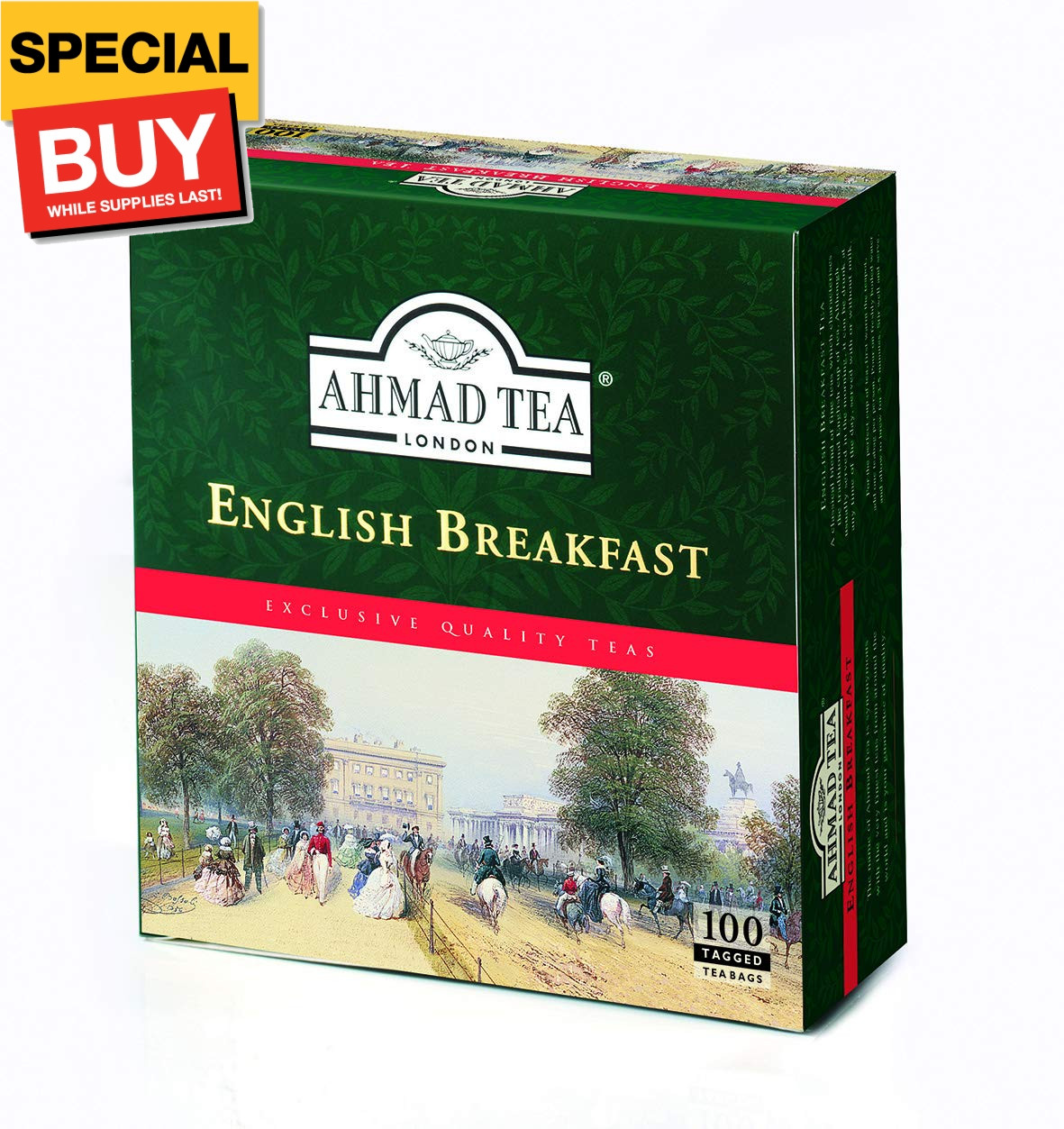 Black Tea, English Breakfast Teabags, 100 ct – Caffeinated and Sugar-Free