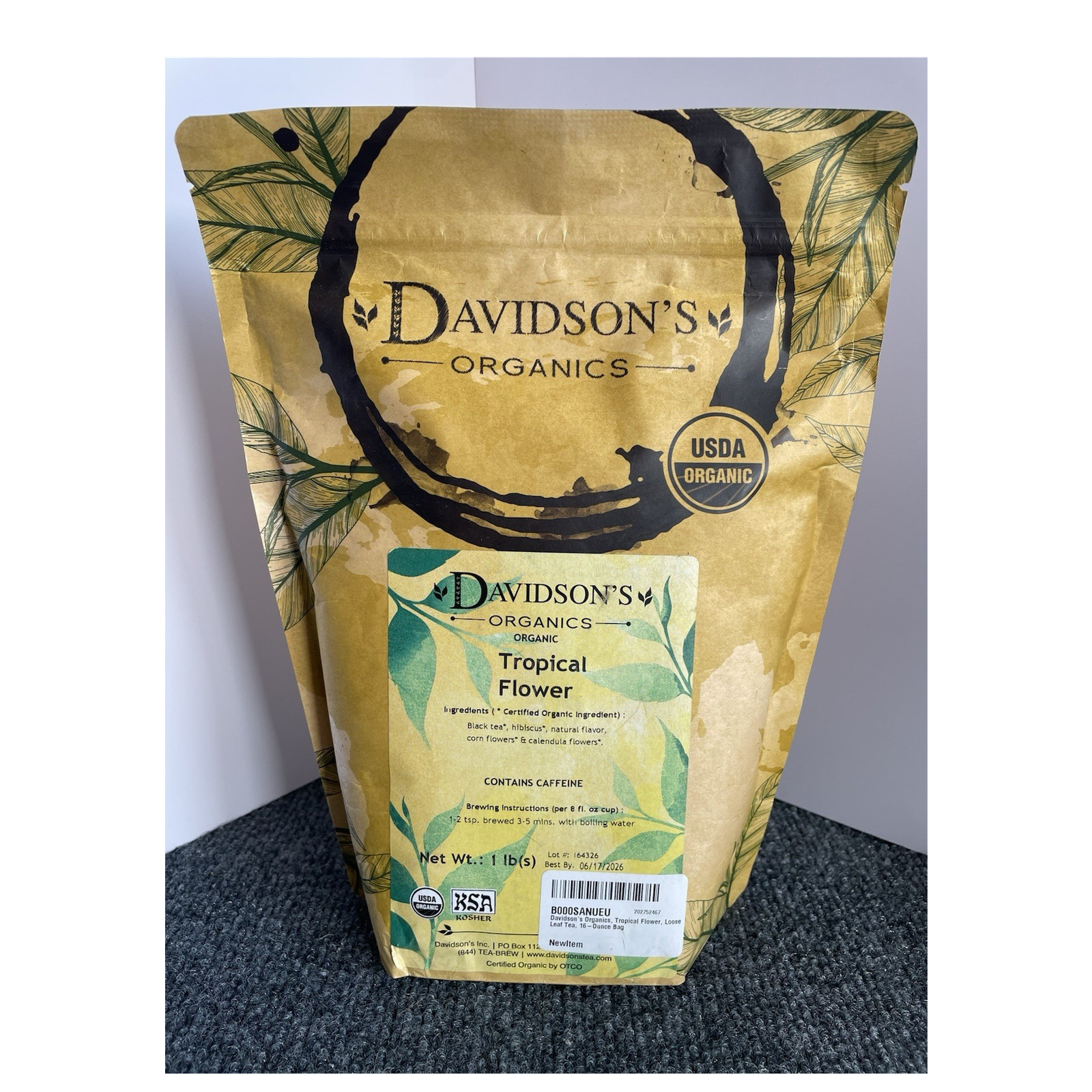 Davidson’s Tropical Flower Loose Leaf Tea 1 lb USDA Organic Kosher