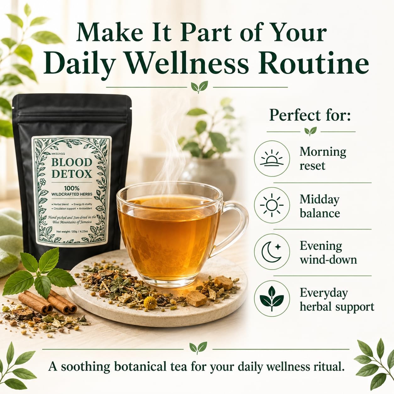 Blood Detox Tea Jamaica, Chef Tijani Inspired Healing Garden Herbal black