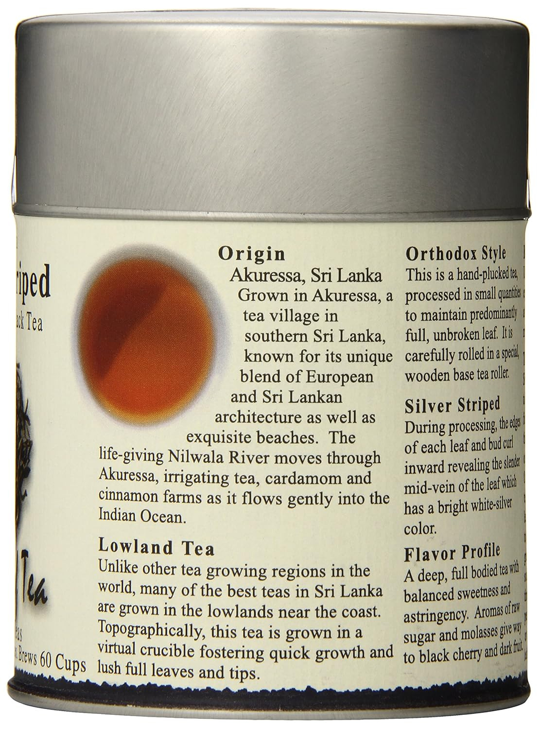 , Ceylon Silver Striped Sri Lankan Black Tea, Loose Leaf, 4 Ounce