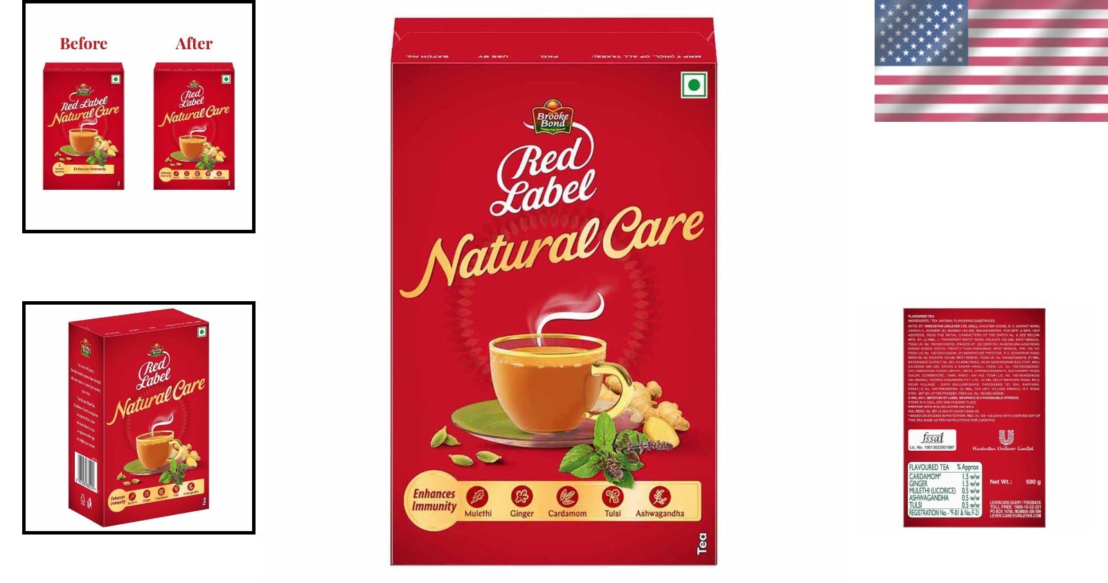 Red Label Ayurvedic Tea – Natural Care with 5 Ingredients for Immunity Boost