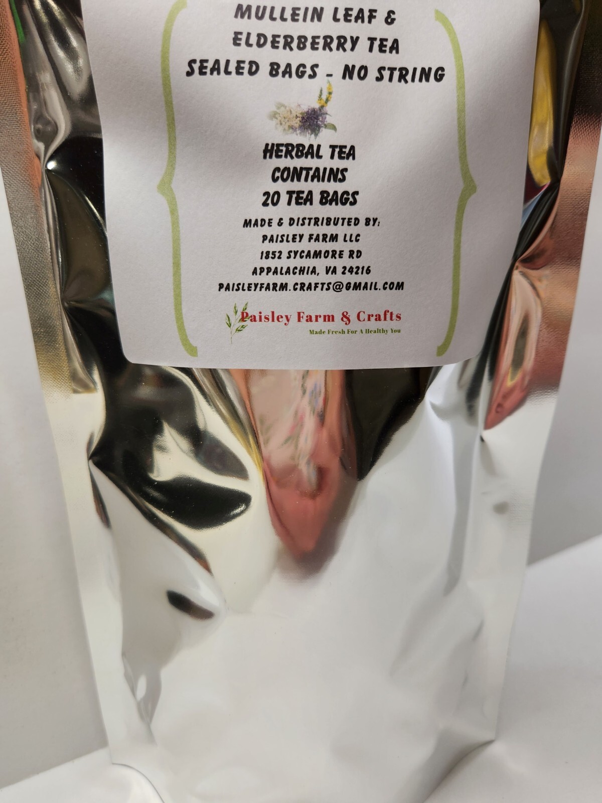 Mullein Leaf Elderberry Blend Tea Bags – All Natural Wildcrafted