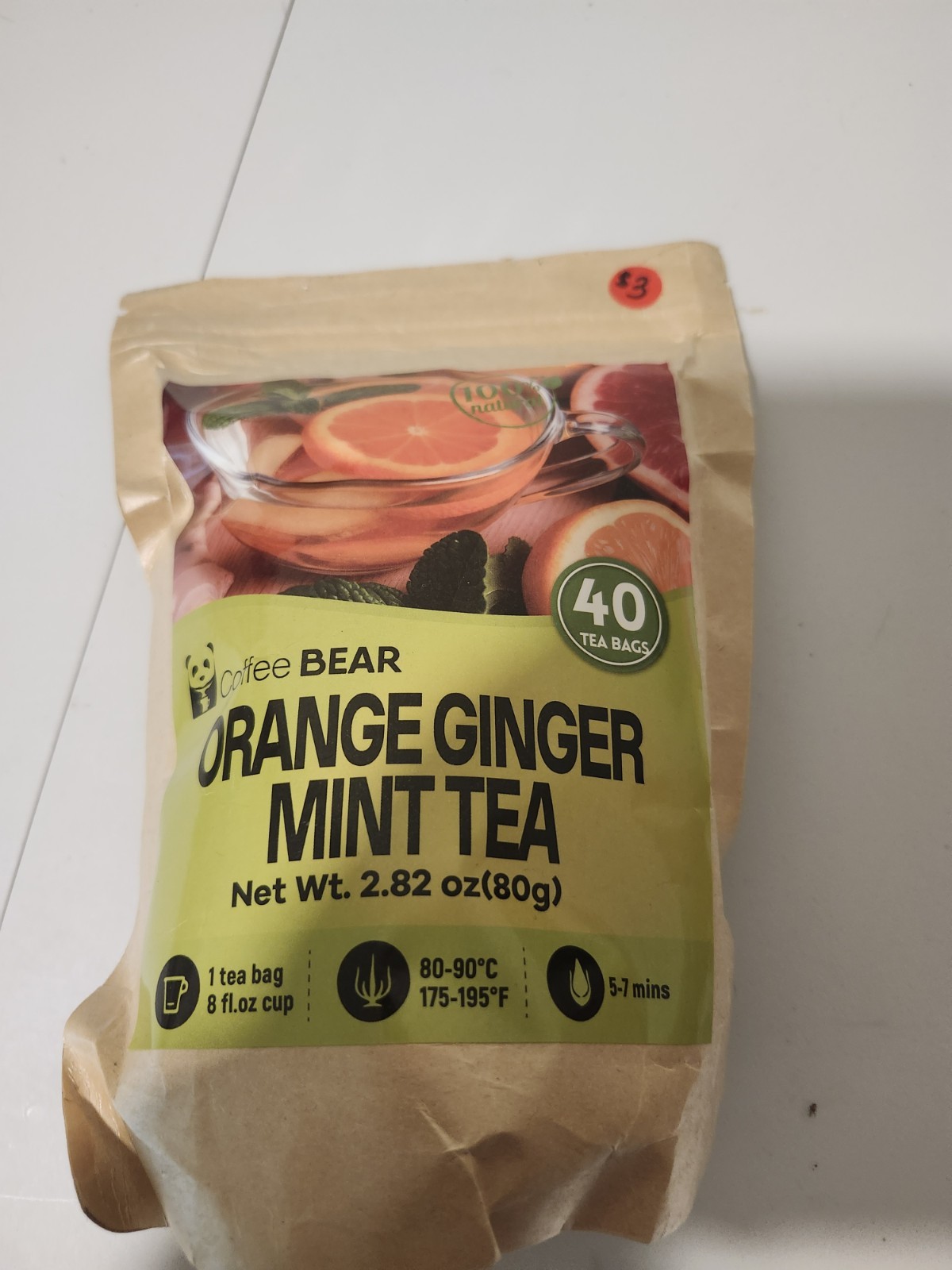 Orange Ginger Mint Tea – 40 Tea Bags (2.82 oz) – Herbal Tea Blend with Orange…
