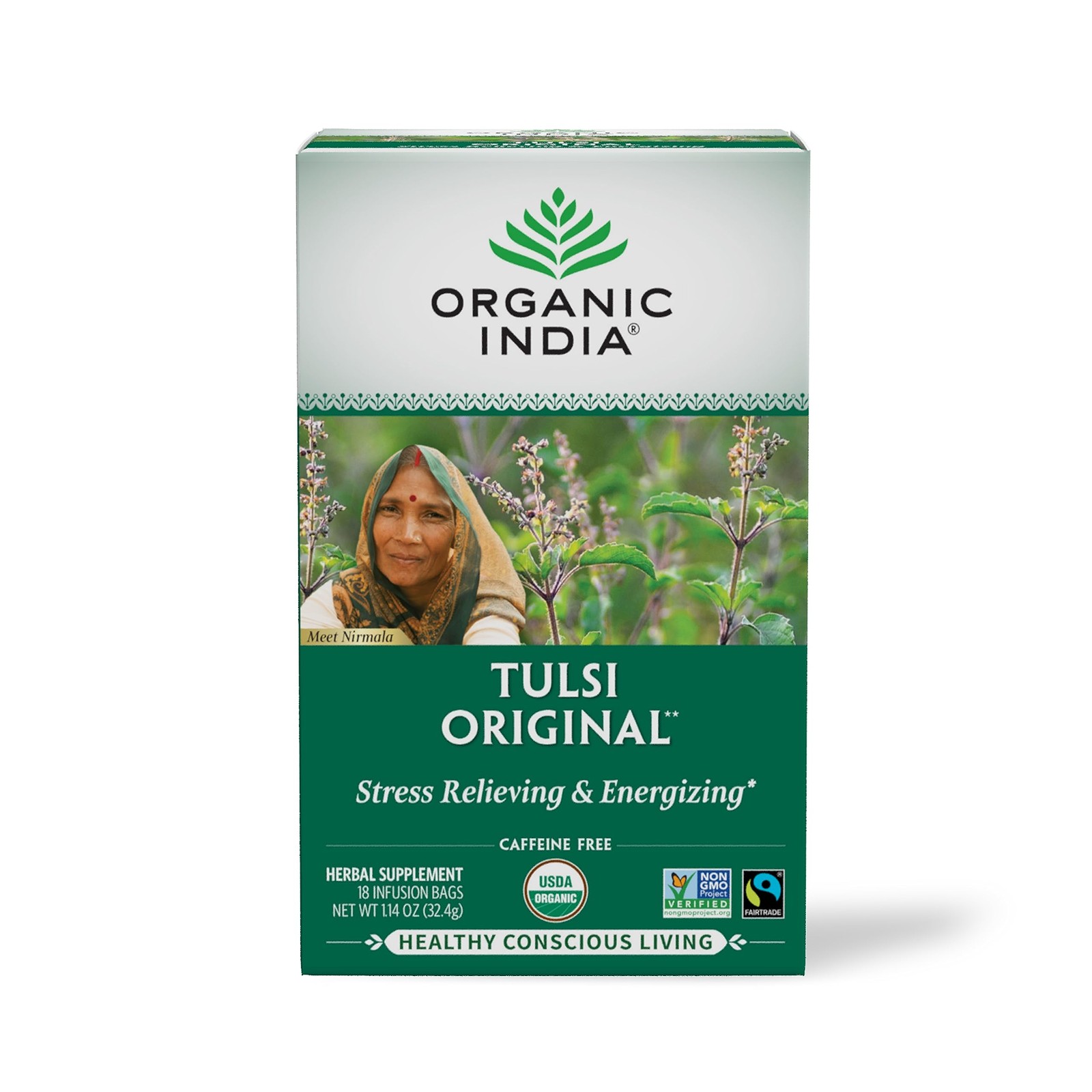 Tulsi Herbal Tea 18 Count Original Calming Adaptogen Stress Relief Organic