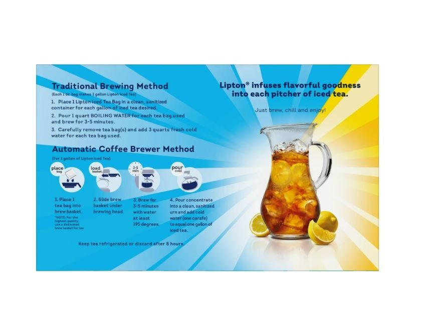 Lipton Iced Black Tea, Gallon Size Tea Bags, 24 Count