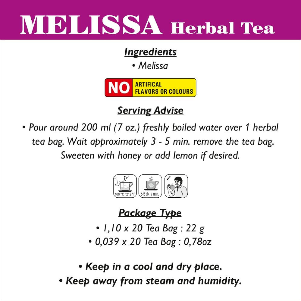 Melissa Tea from – 2 boxes total 40 tea bags FREE SHIPPING