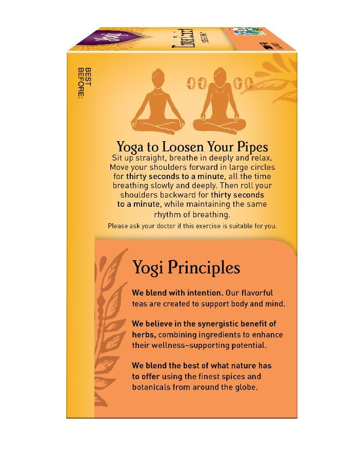 Yogi Tea Organic Throat Comfort Tea, 16 ct 16 Count (Pack of 1), Yellow