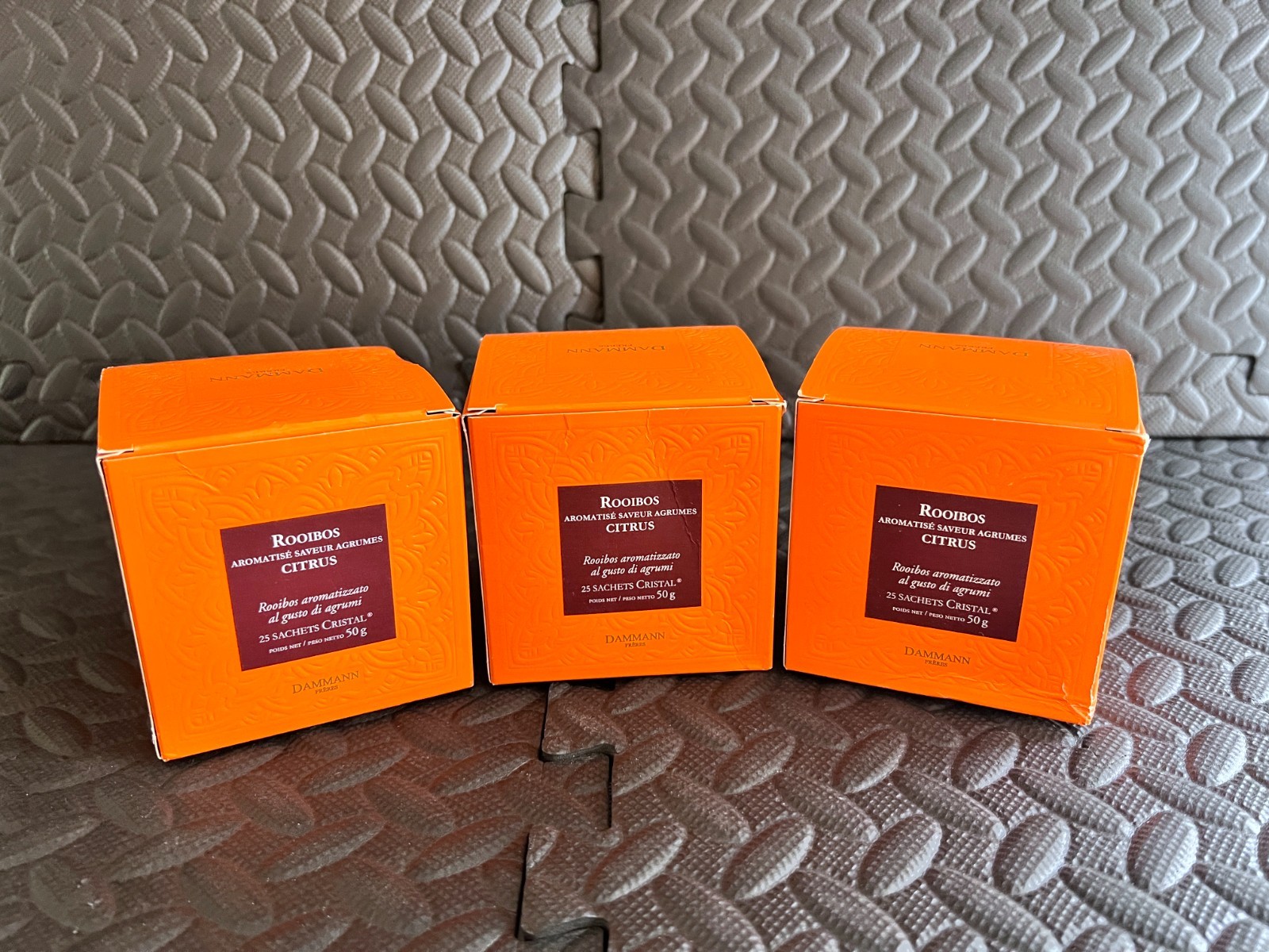 3x Dammann Freres Sachets Rooibus Citrus Premium Gourmet French 25 Tea Bags BOX