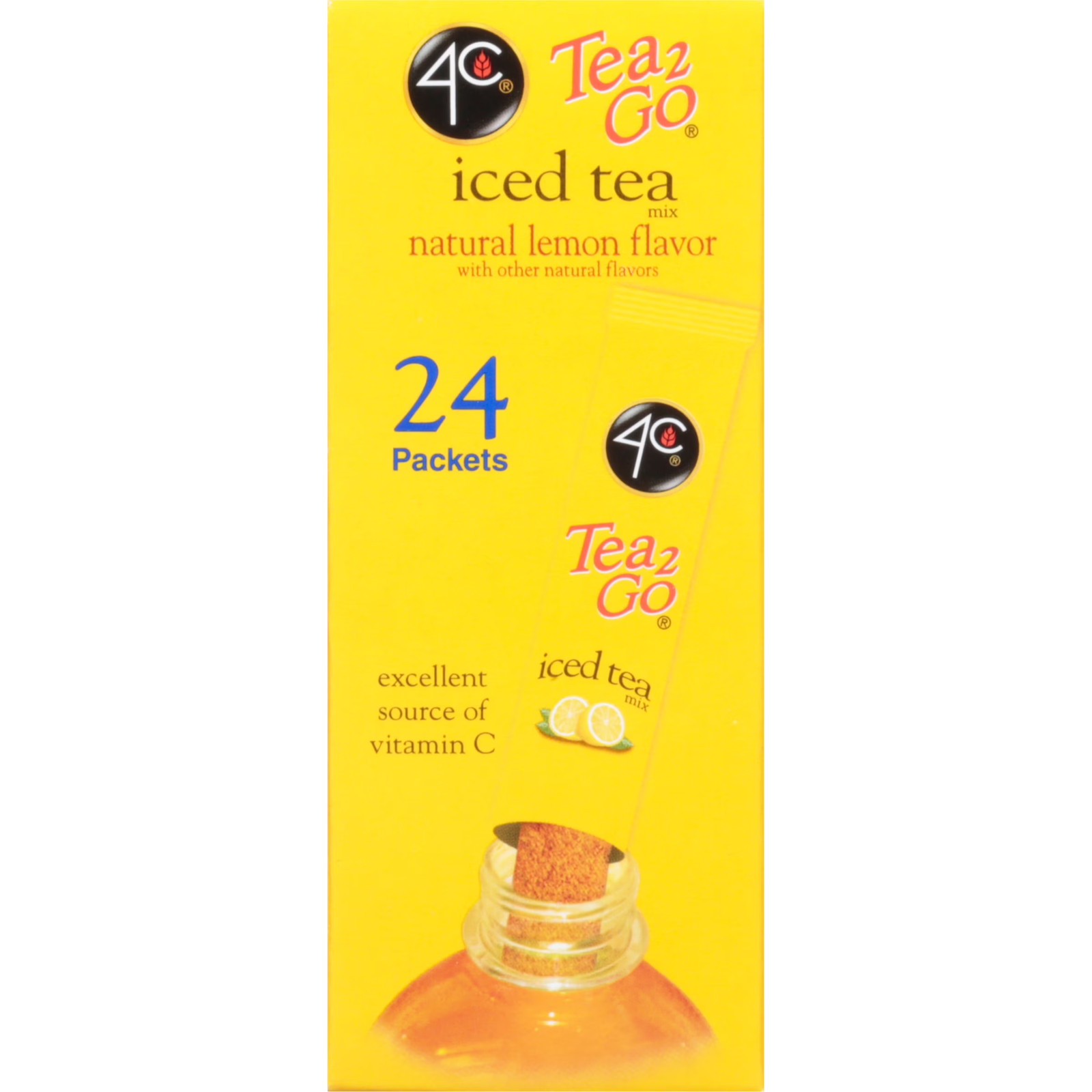 4C Totally Light Natural Lemon Iced Tea Mix, 24Ct