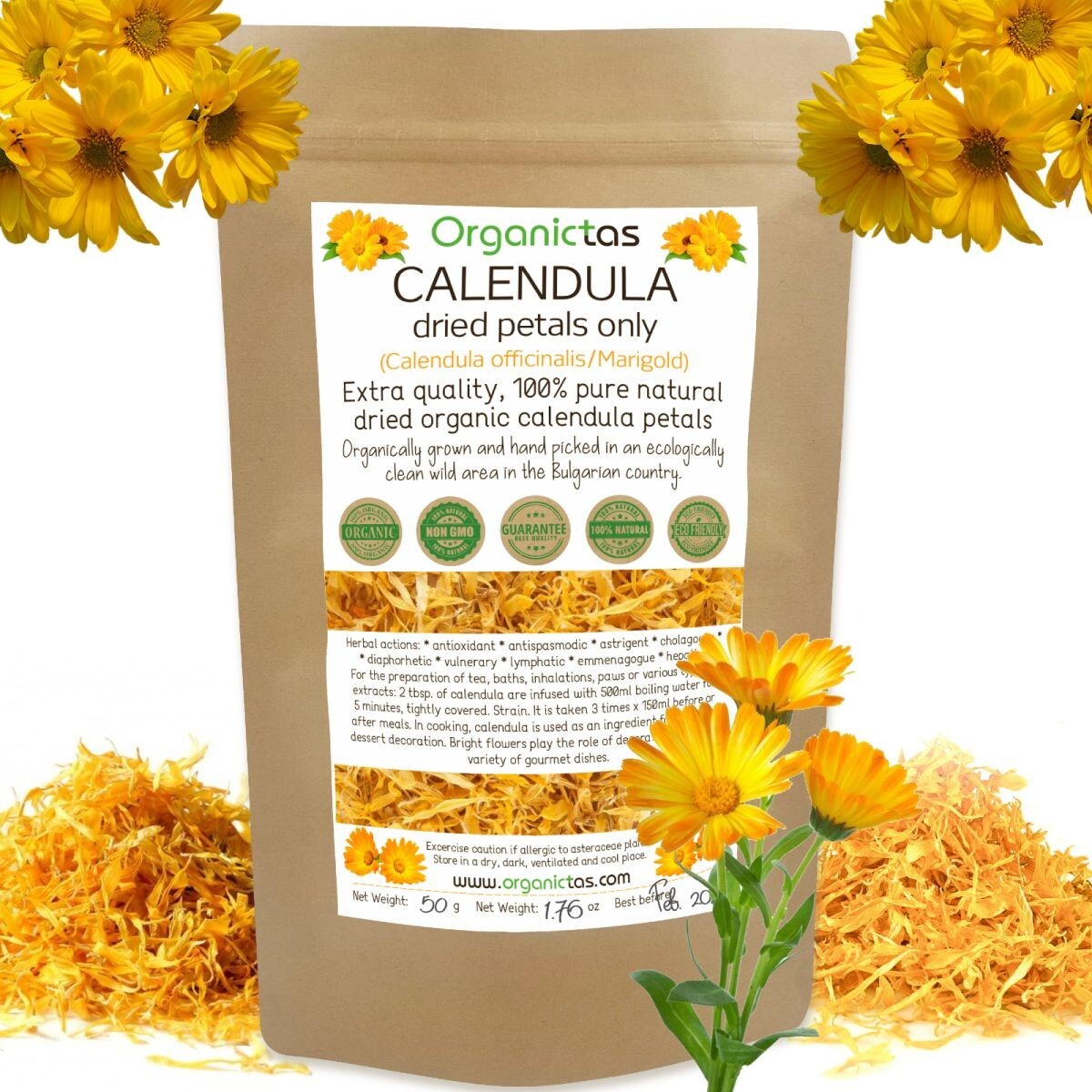 Calendula Petal Tea Organic & Dried Calendula Flower Petals Tea Premium Quality