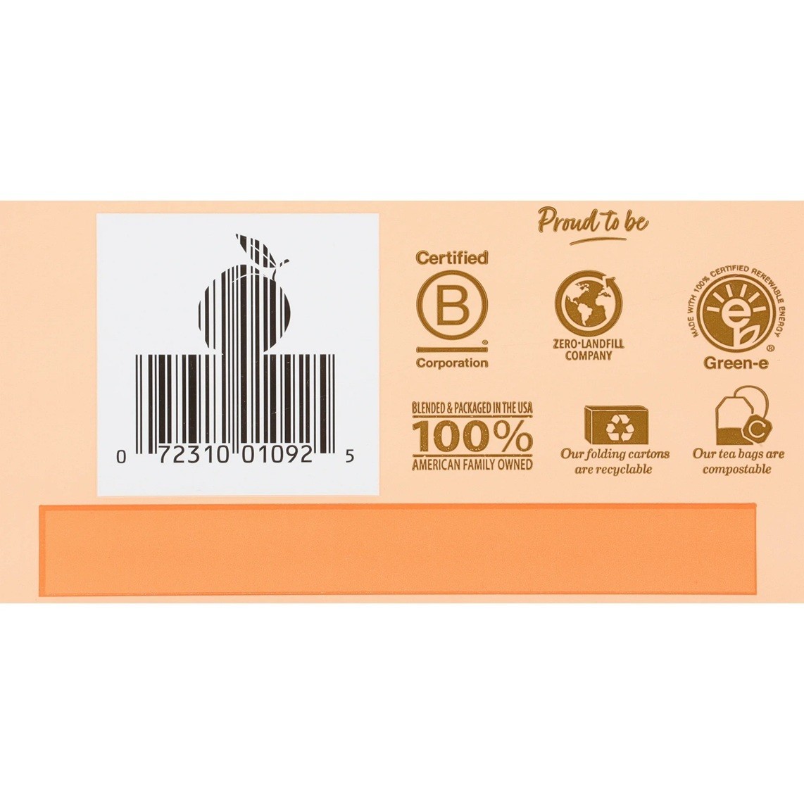 Bigelow Ginger Peach Turmeric Herbal Tea, Caffeine Free, 18 Count