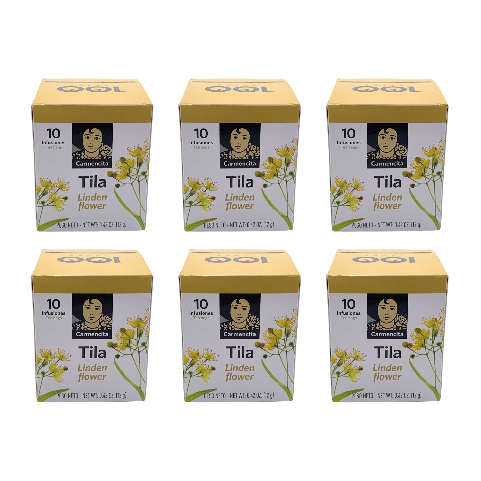 Carmencita Tila. Linden Flower Herbal Tea – Pack of 6 (0.42 oz)