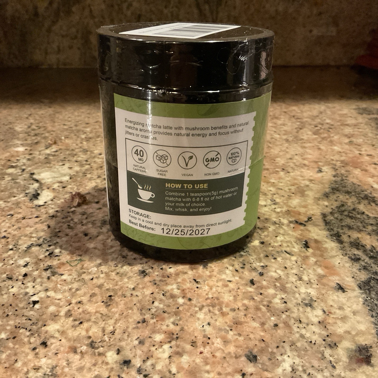 Orgfun Mushroom Energizing Matcha Latte Powder 4.58 oz exp. 12/27