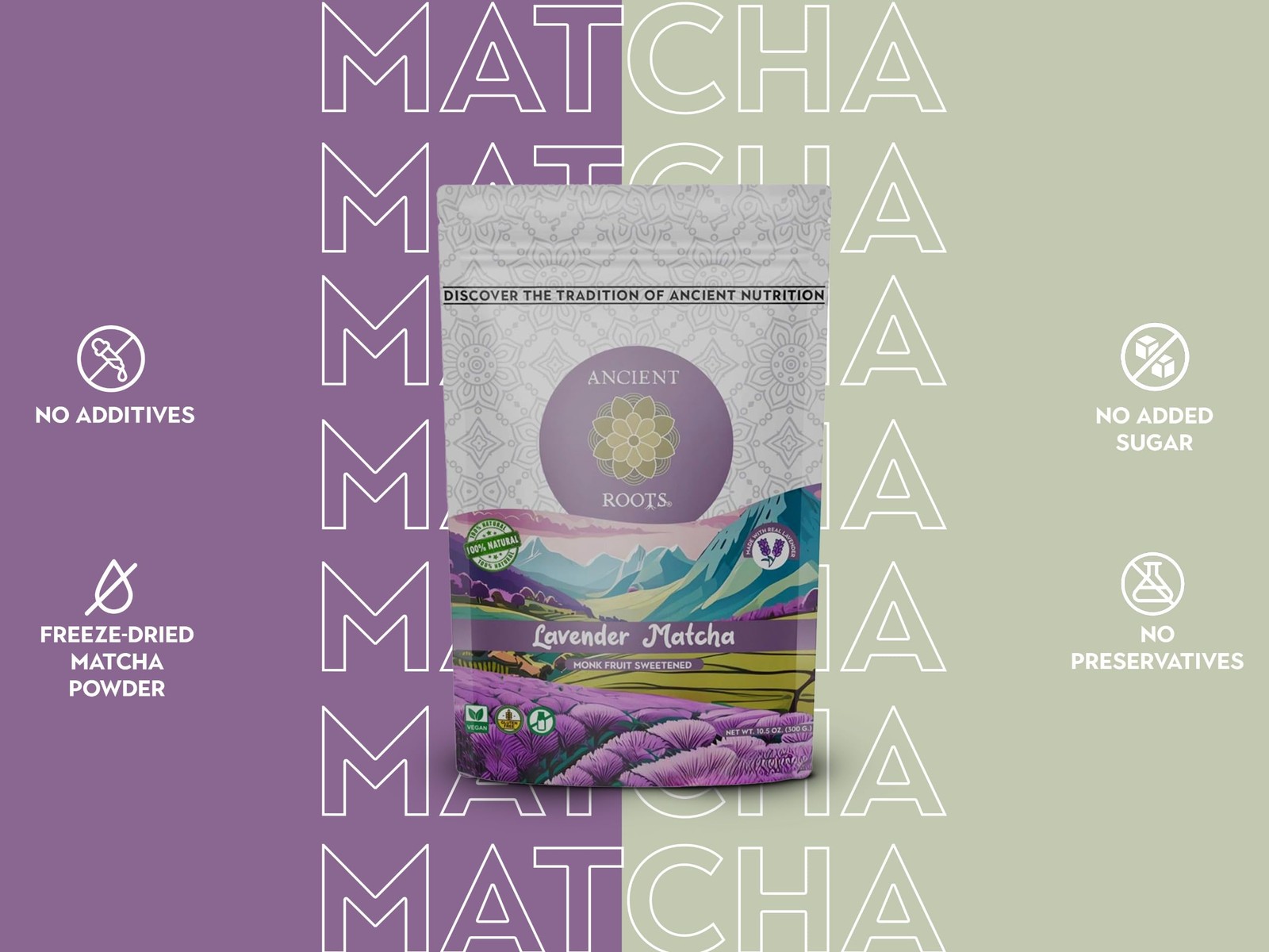 Ancient Roots Lavender Matcha Green Tea Powder 100% Japanese Matcha, Allnat…