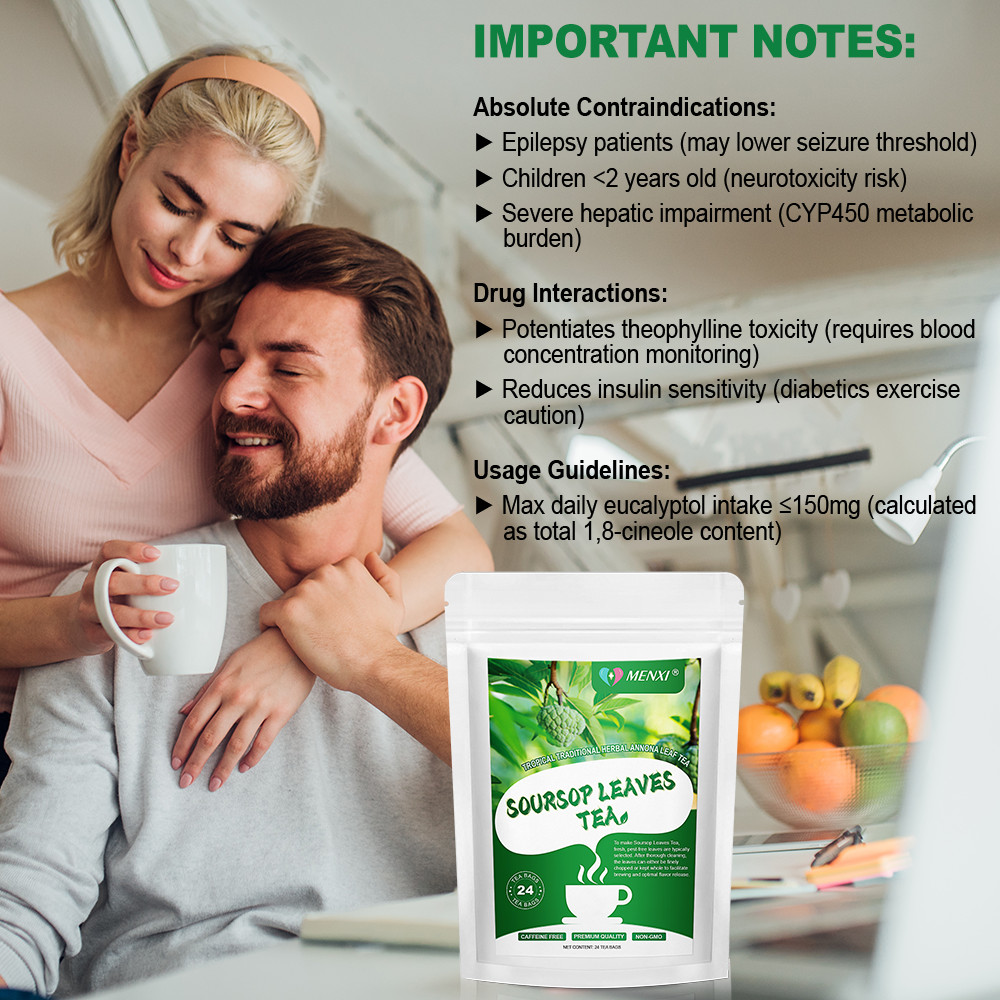 Soursop Tea Bags 100% Natural Graviola Leaves, Hoja Guanabana Tea, Caffeine Free
