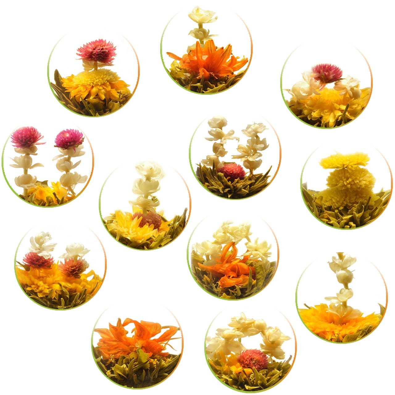12pcs Handmade Blooming Flower Tea Radom Varieties of Individually Sealed Te…