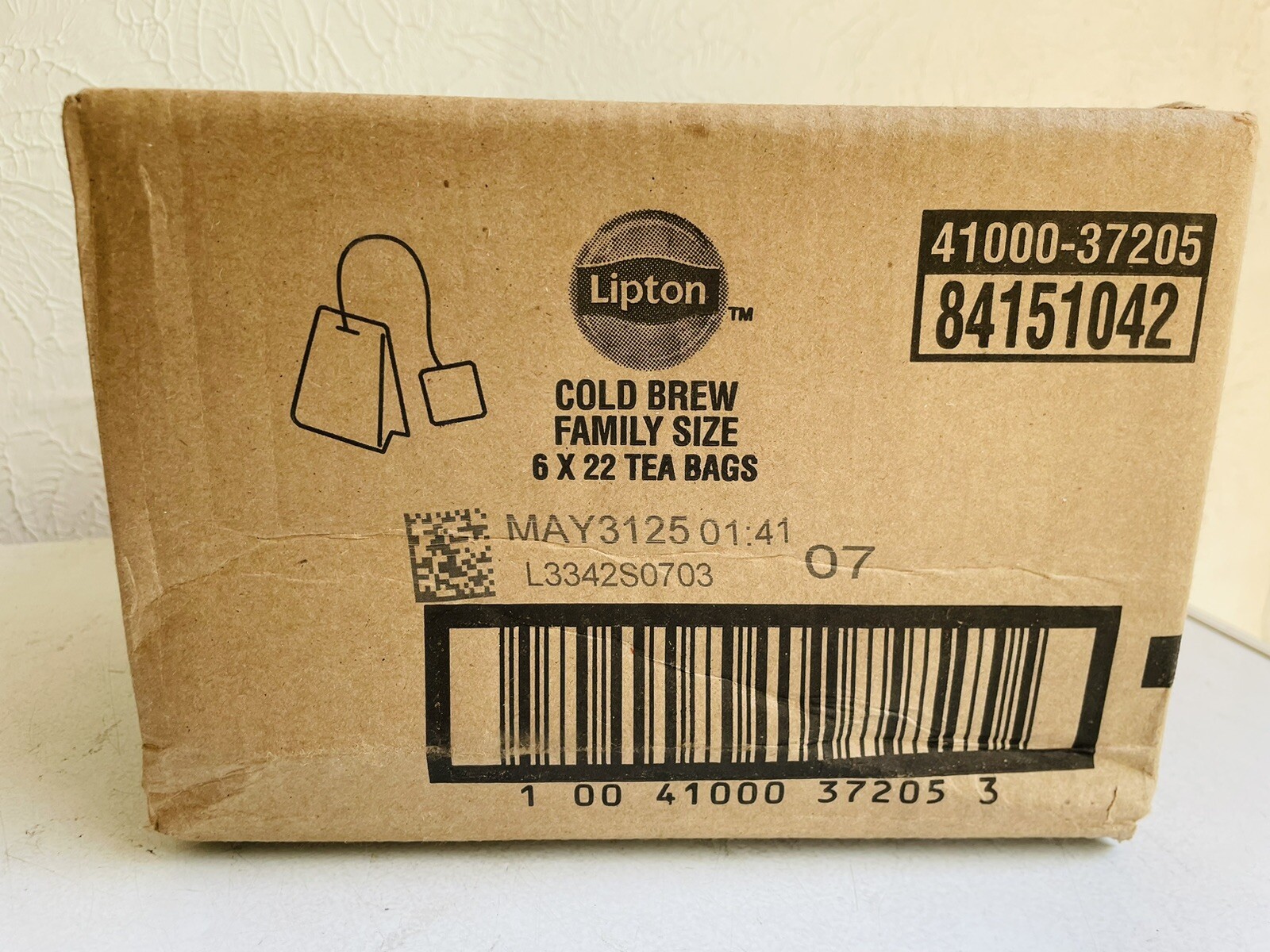 Lipton Cold Brew Iced Black Tea Bags, Family Size, 22 Count (Pack of 6)
