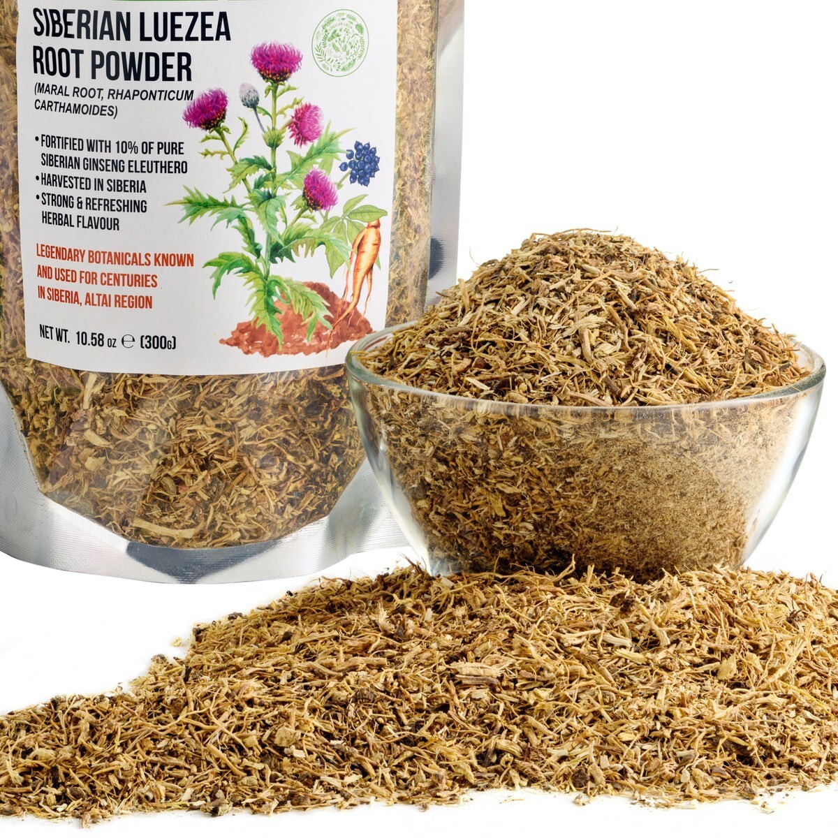 Leuzea Root Tea Loose Powder 300g Wild Maral Rhaponticum Eleuthero Ginseng