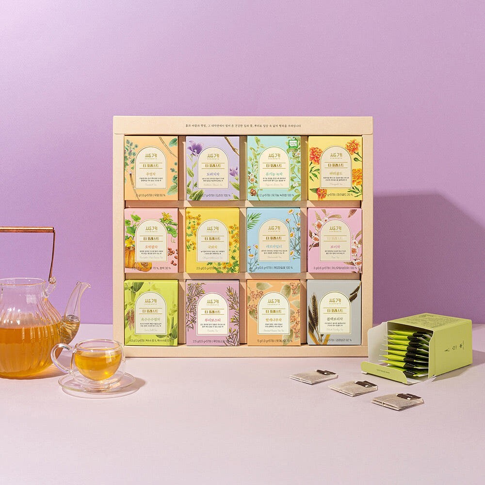 Ssanggye Tea Gift set / Tea Forest Dozen 12 Kinds 60 Tea Bags /Regular Tea Bag