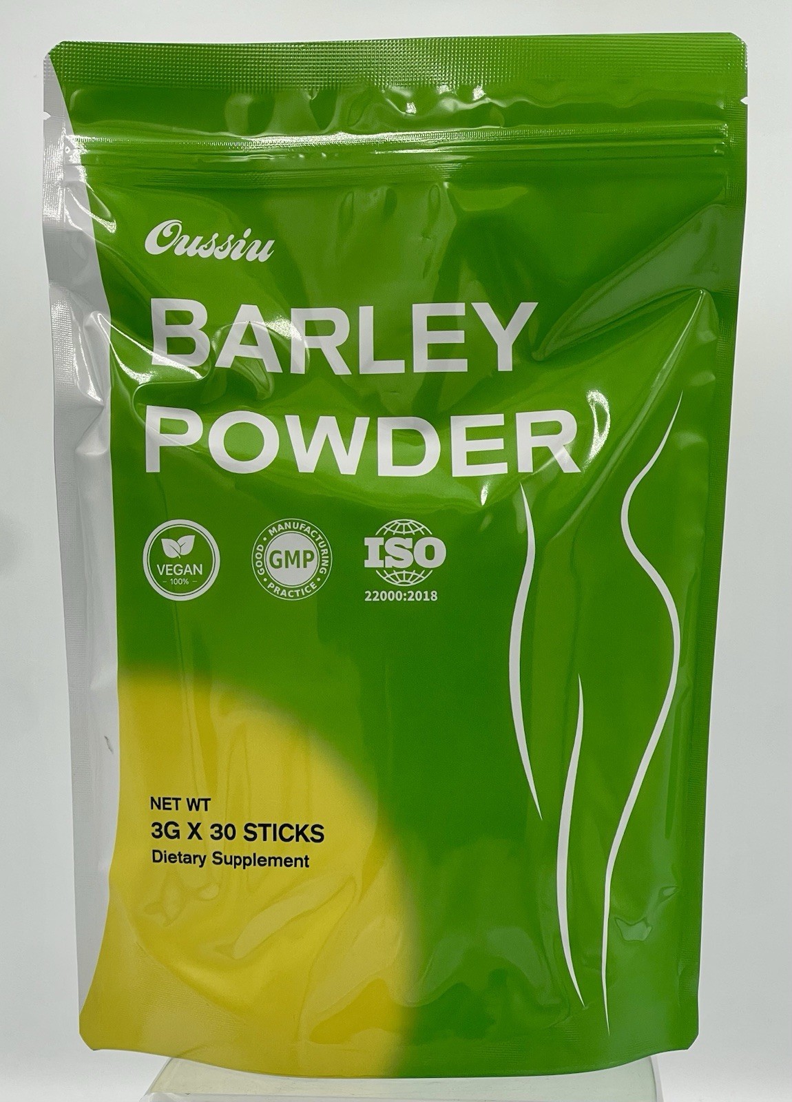 Lot of 2 OUSSIU Barley Grass Powder 30x3g Sticks Prebiotic Fiber Vegan EXP 10/26