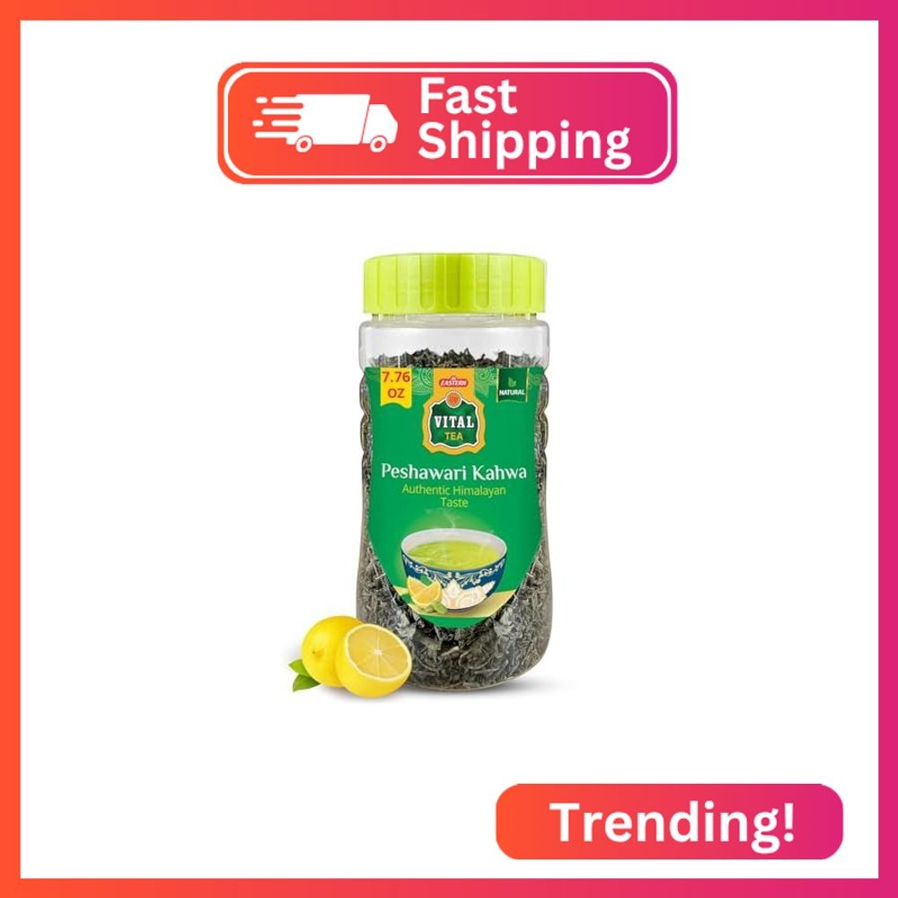 Peshawari Kahwa Tea – 220g Loose Leaf Jar, Premium Green Tea leaves, Freshly and
