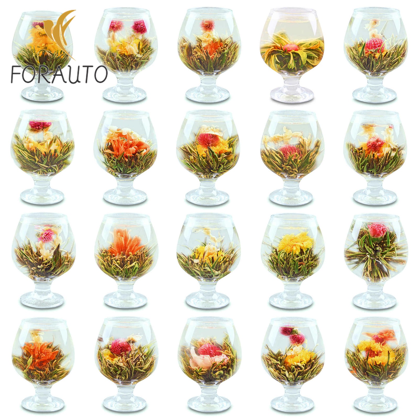20 Type Blooming Tea Flowers Ball Artistic Blossom Blooming Flower Tea Green Tea