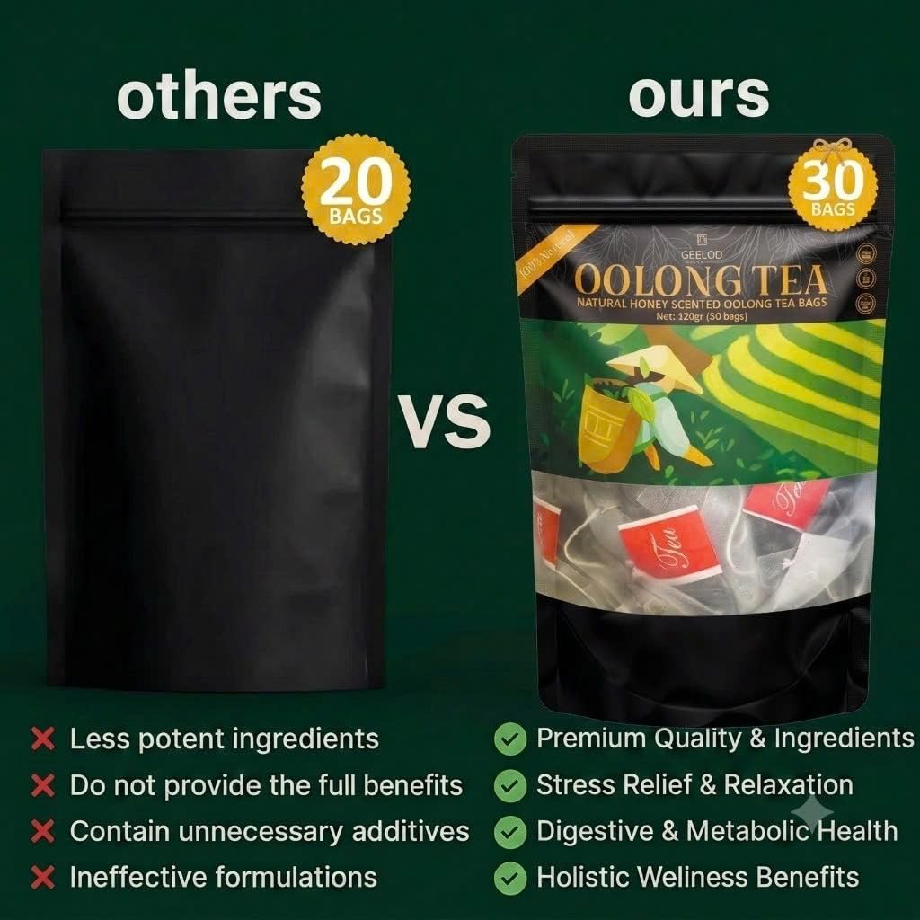 30 Nature Oolong Tea Bags – 100% Pure Whole Leaf Mix Nature Honey- Cortisol &…