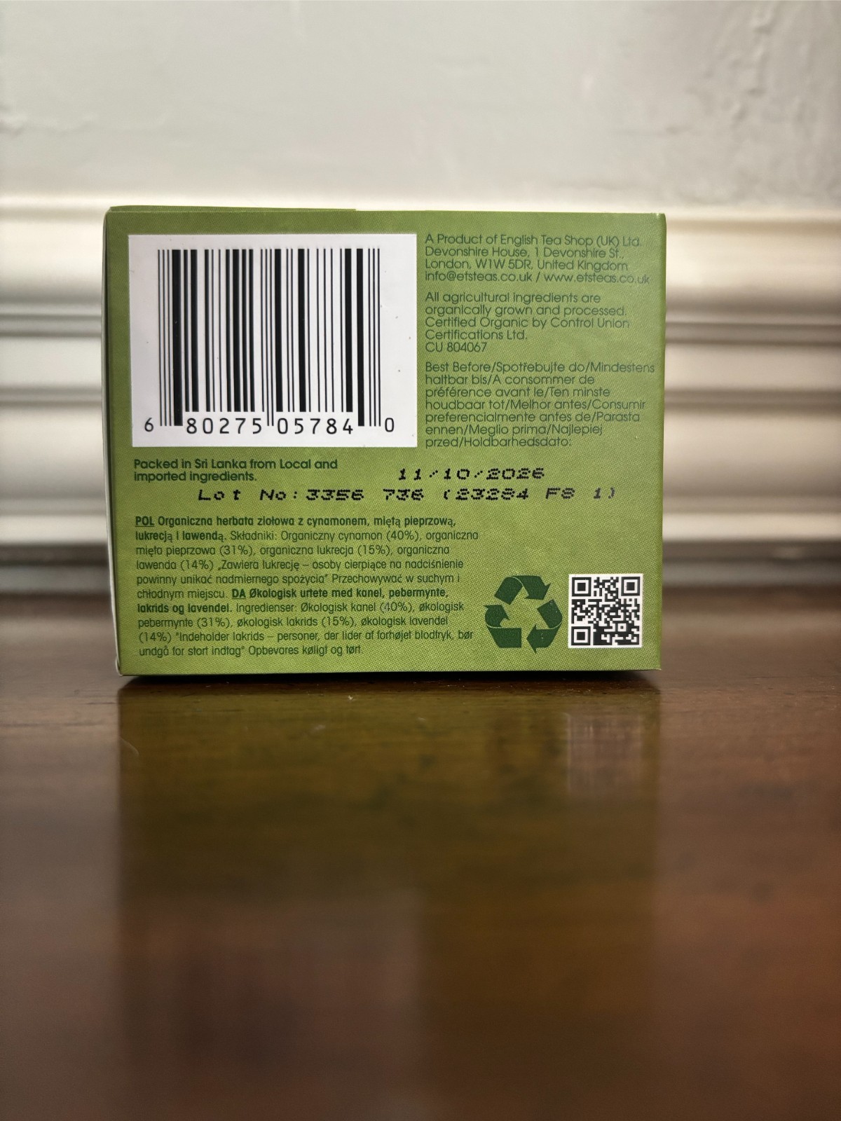 English Tea Shop Organic Calm Me – 20 Paper Tea bag sachets Exp 11/2026 Set of 2