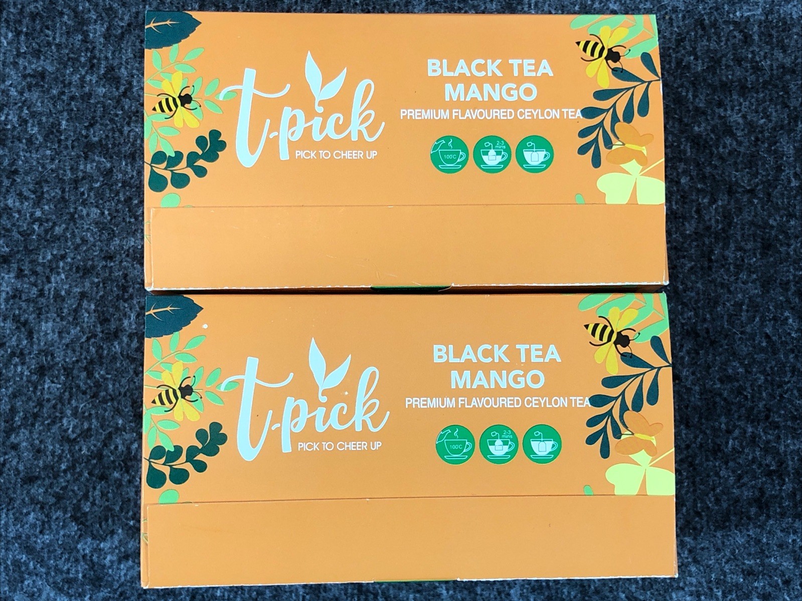 2 PACK t-PICK BLACK TEA MANGO Ceylon Tea 20 Bags Per Box , 40 Tea Bags Total