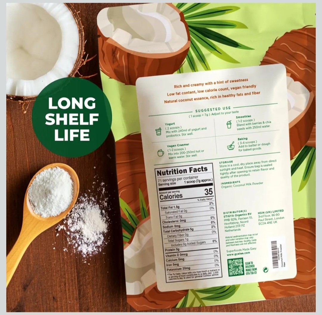 Gya Tea Co USDA Organic Coconut Milk Powder 1.1lb 17.64 Ounce