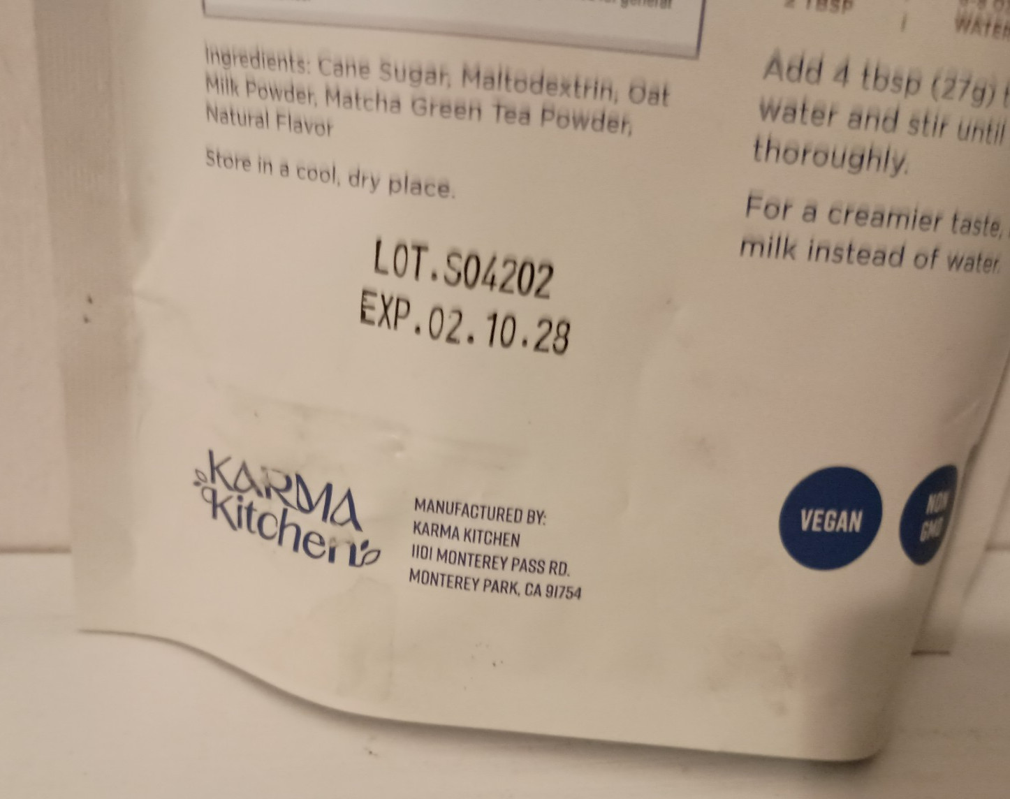 Karma Kitchen Japanese Barista-Style Blueberry Matcha Latte w/ Whole Oat Milk