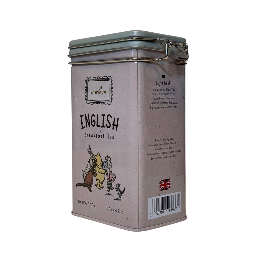 Tea Charbrew Winnie The Pooh English Breakfast 60 Bags Exp 11/27 New Locking Tin