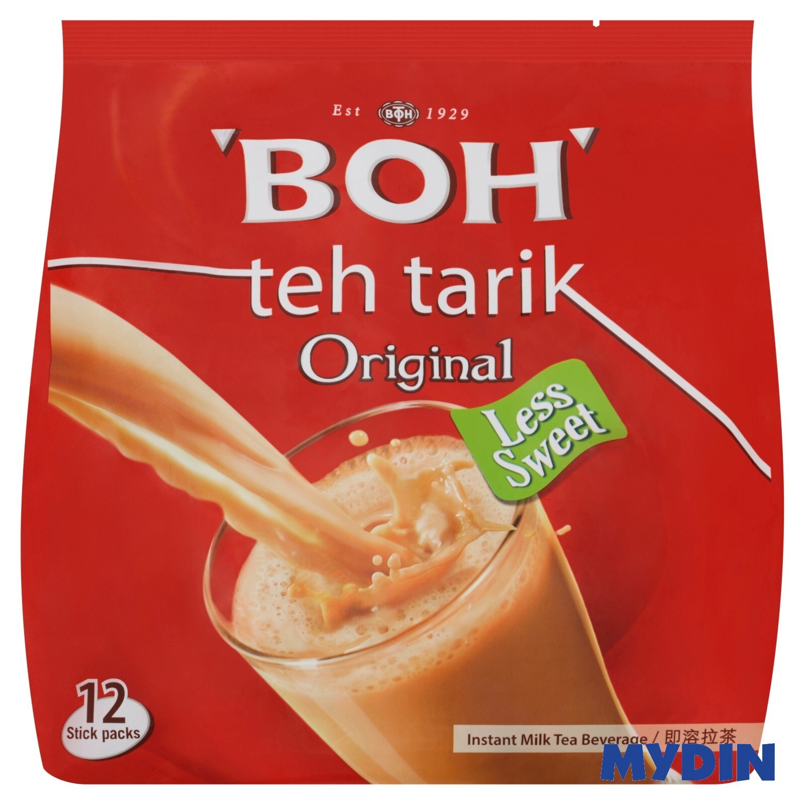 Boh TehTarik Less Sugar Original/ MALAYSIA Milk Tea (12 x 27g/324g)3 PACKS