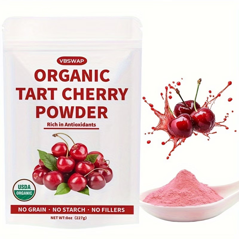 Organic Tart Cherry Powder Natural Fruit Extract Antioxidant Rich Vegan