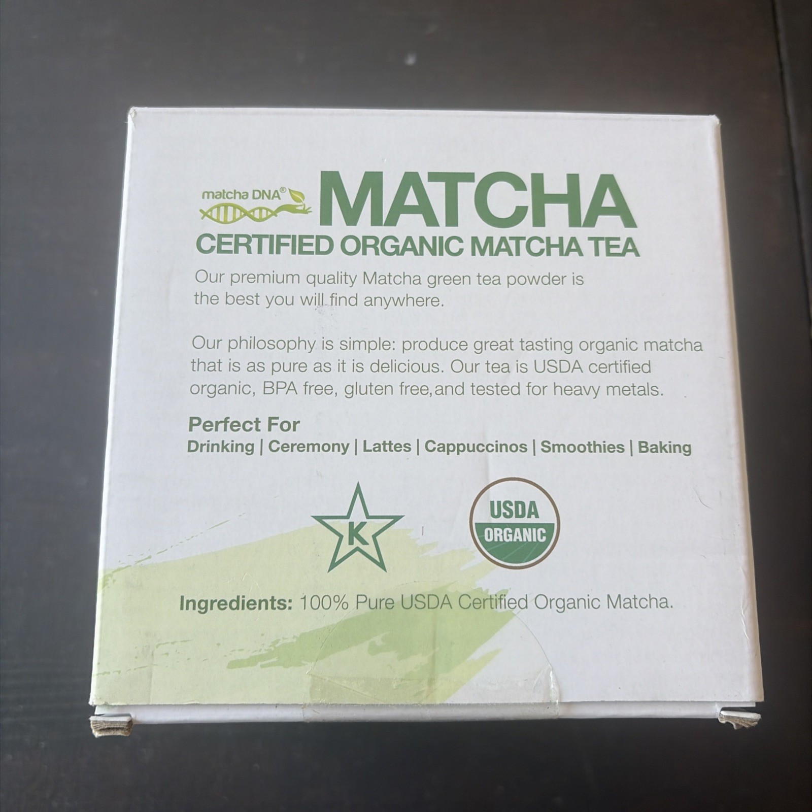 Organic Matcha Certified Tea Exp 07/27 16 Ounces New In Box