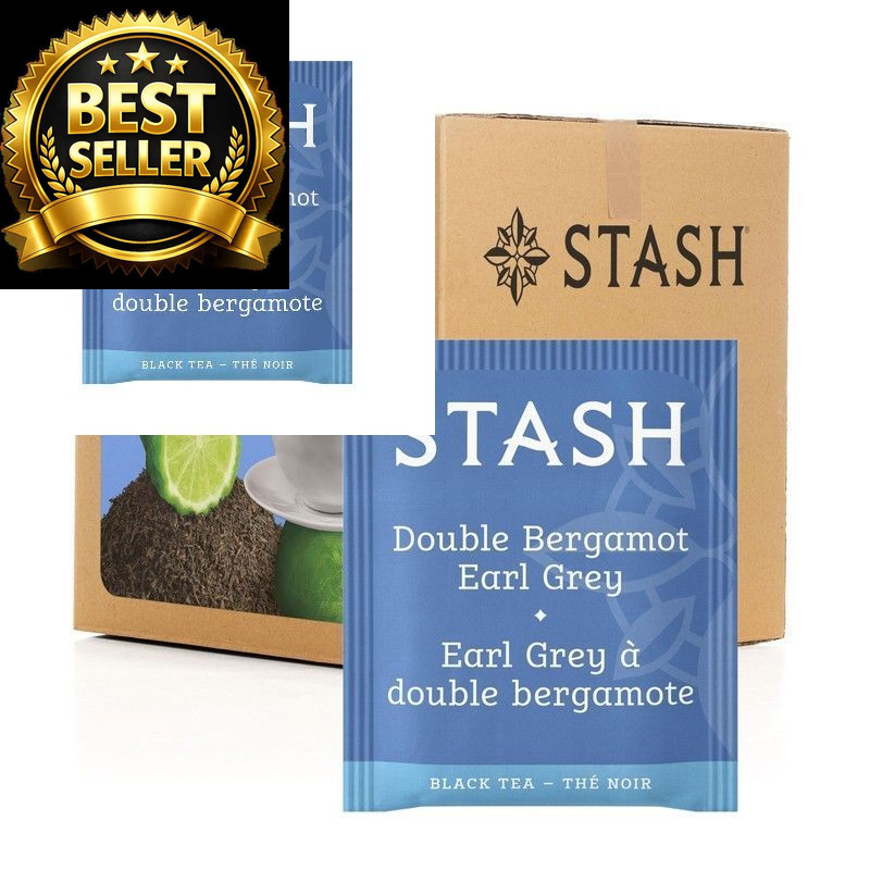 Stash Tea Double Bergamot Earl Grey Black Tea, Box of 100 Count (Pack 1)