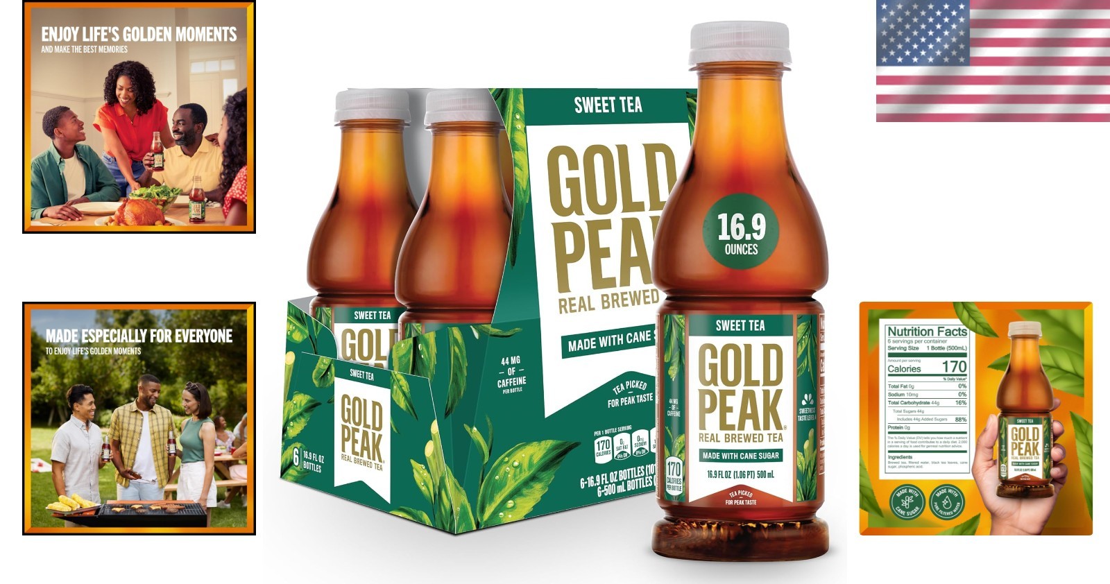 Refreshing Iced Sweet Tea – 6 Pack of 16.9 fl oz Bottles | Cane Sugar Sweetened