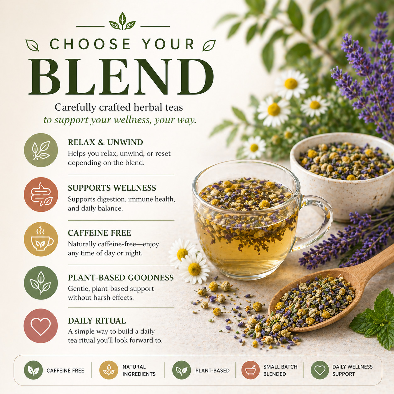 Loose Leaf Herbal Tea– Sleep Stress Anxiety Detox, Digestion Teas, Caffeine Free