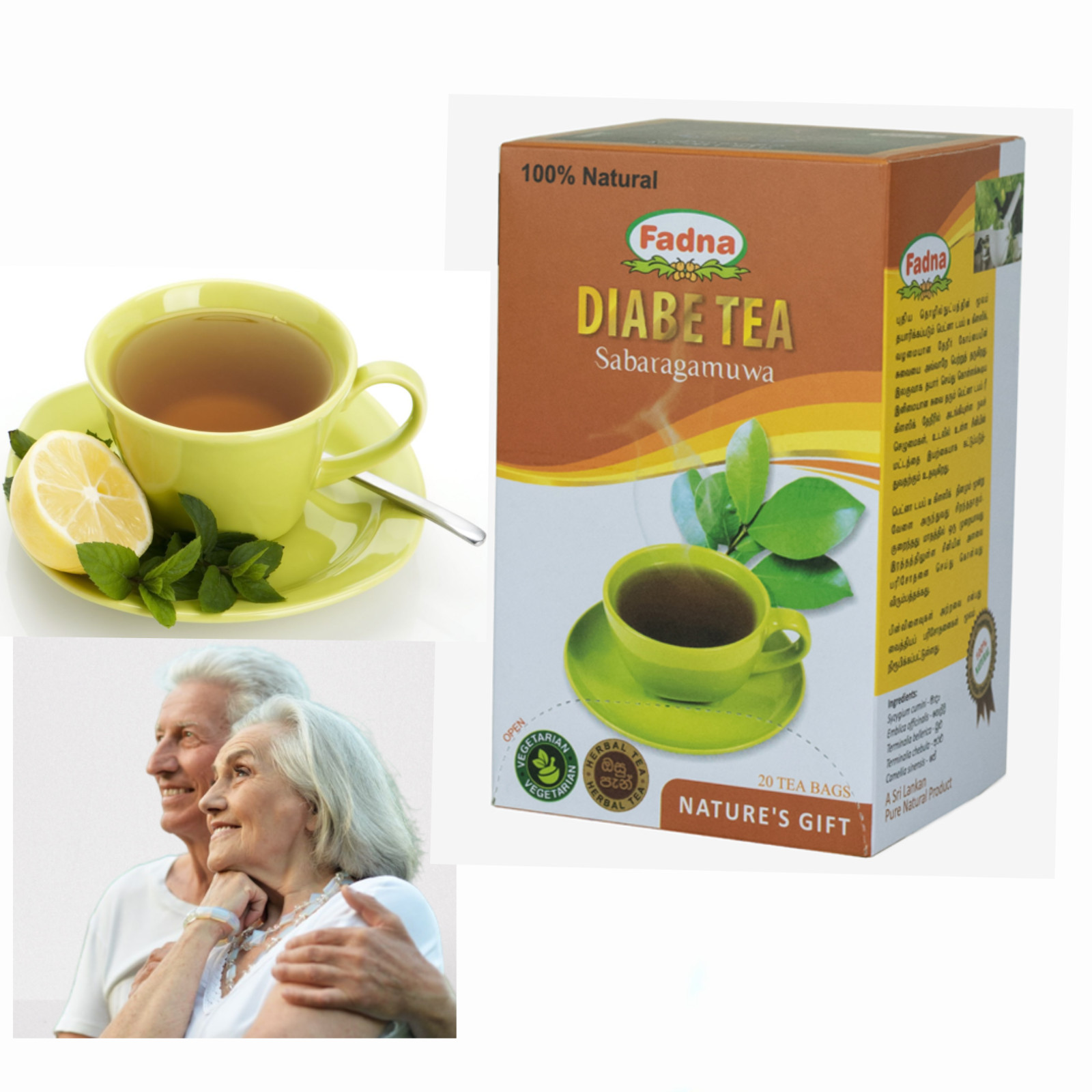 Diabetic Tea Blend Naturally Lower Control Blood Sugar Cholestorol 20 tea bags
