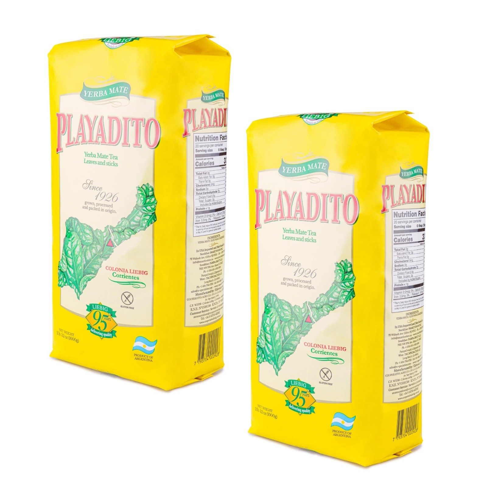 Yerba Mate Loose Leaf Tea 1kg | 2.2lbs – Energizing Herbal Drink – 2 Pack