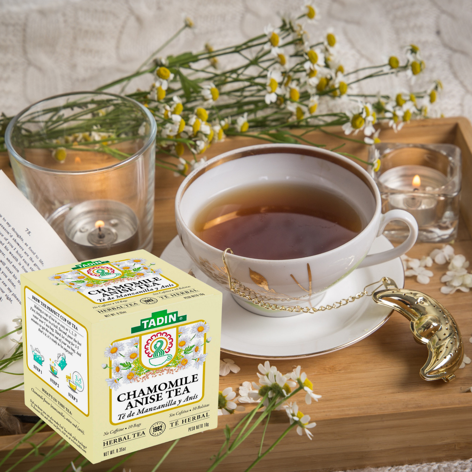 Tadin Chamomile Anise Herbal Tea 6 Boxes Of 10 Bags Per Box (60 Bags)