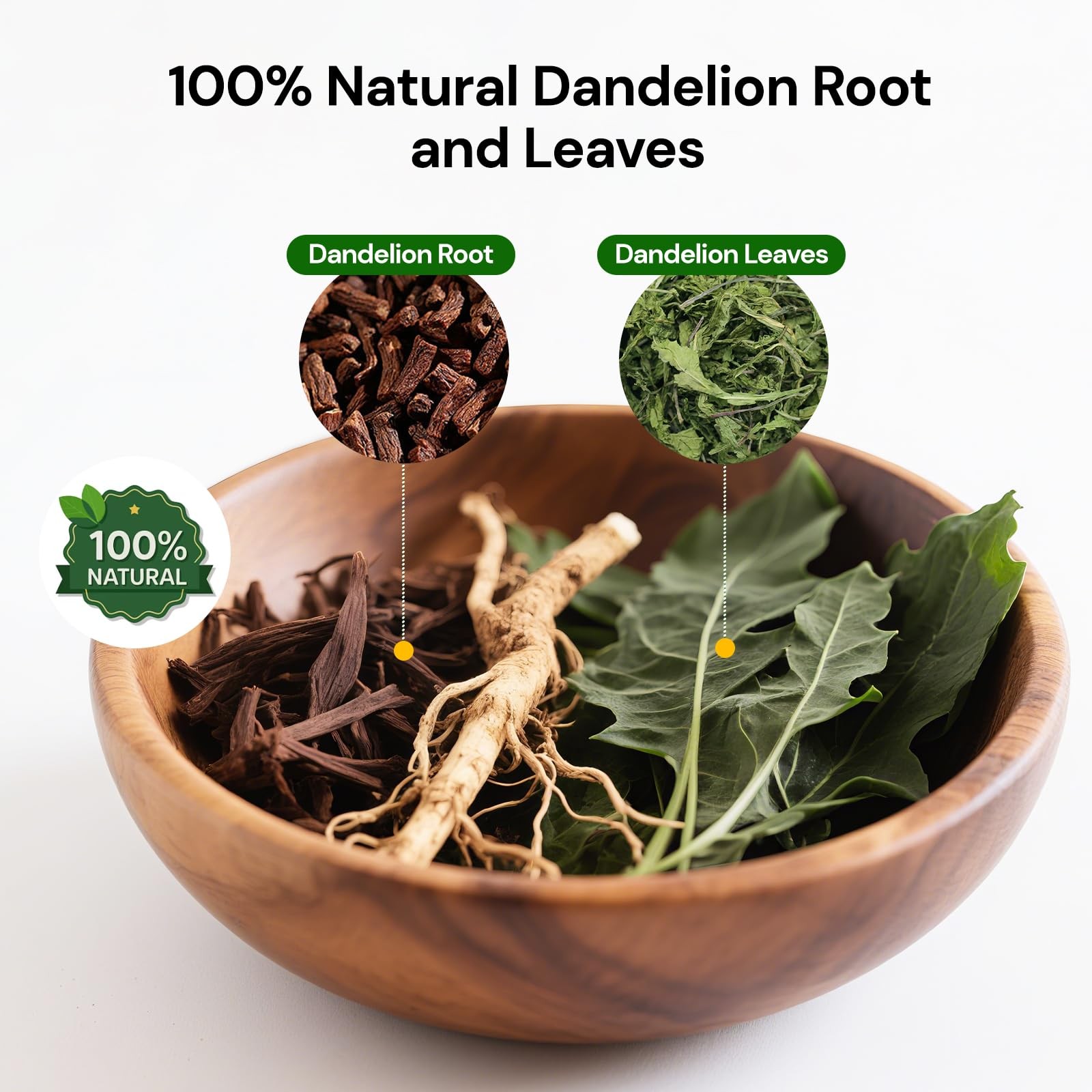 Dandelion Leaf and Root Tea bags, Natural Chinese Detox 1 Pack/100 Bags