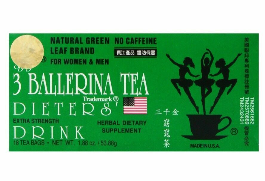 3 Packs – 3 Ballerina Extra Strength Herbal Dieter’s Tea 18-Bags