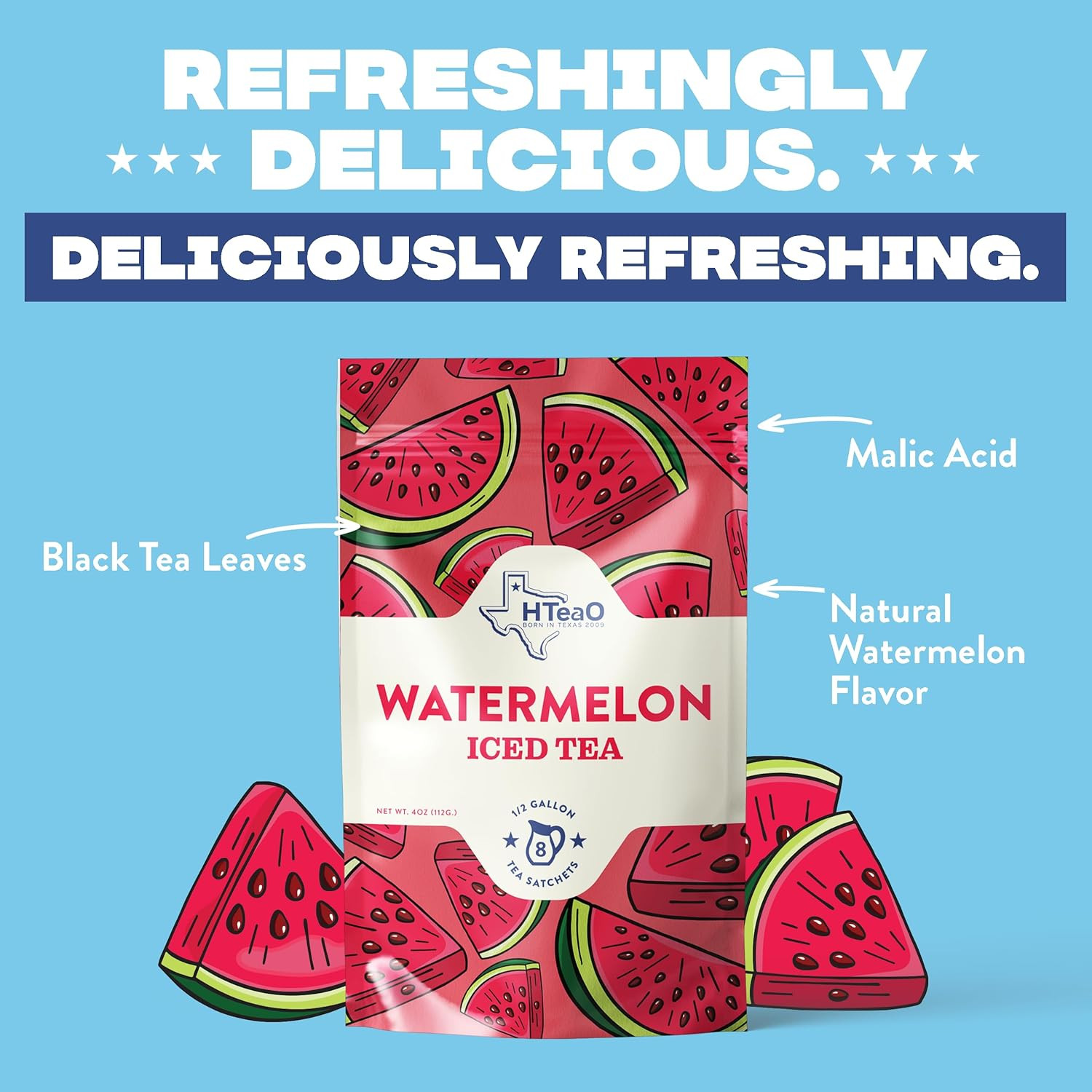 Watermelon Iced Tea Bags – Makes 4 Gallons in 5 Minutes – Large Loaded Tea Sache