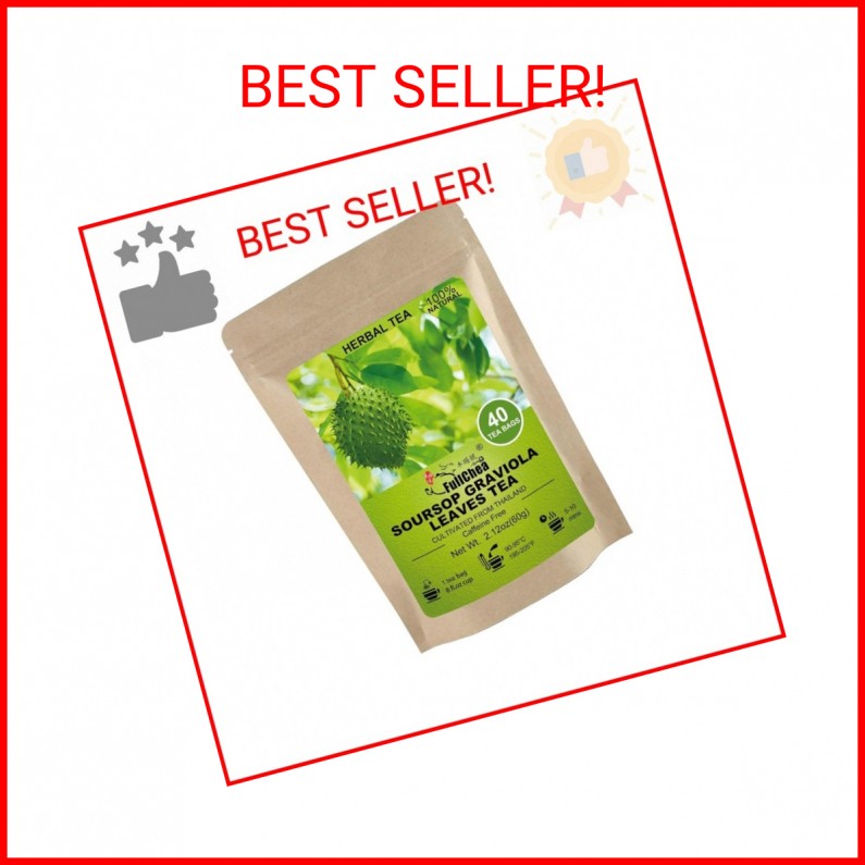 FullChea – Soursop Leaves Tea Bags, 40 Teabags – Premium Soursop Graviola Leaves