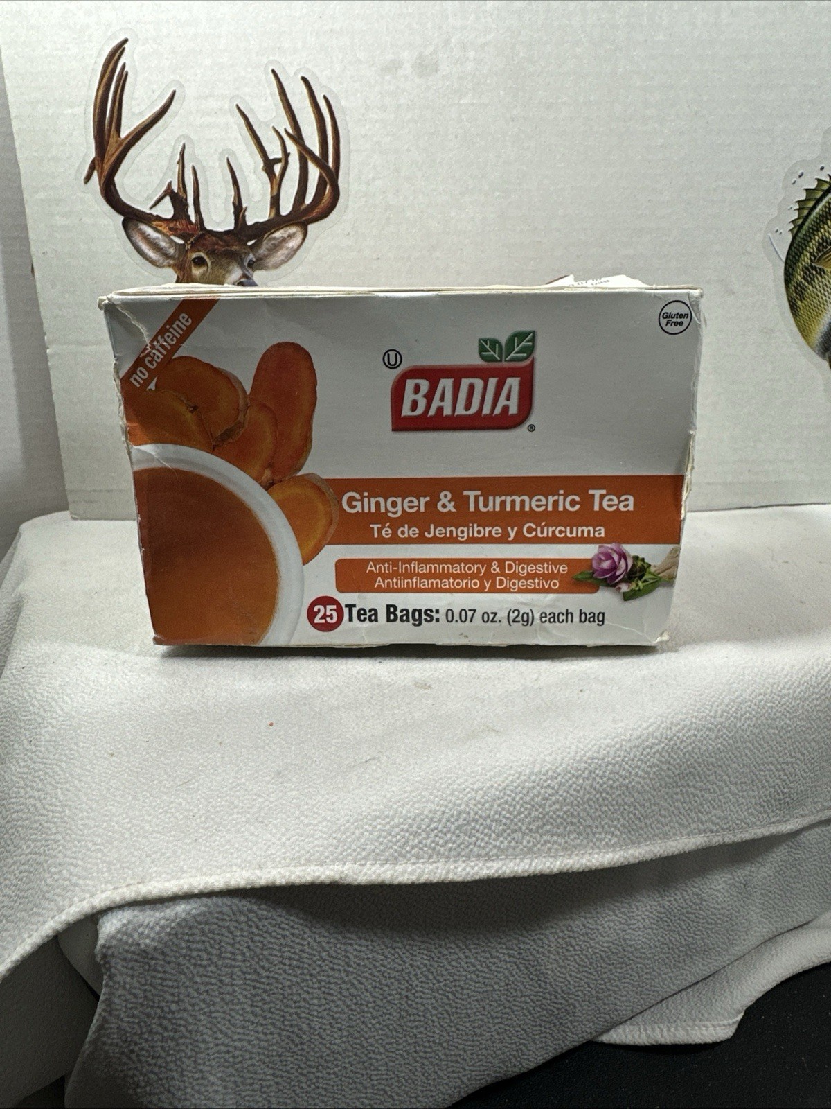 Badia Ginger & Turmeric Tea 25 bags 2g each No caffeine Exp.01/27 FREE SHIPPING